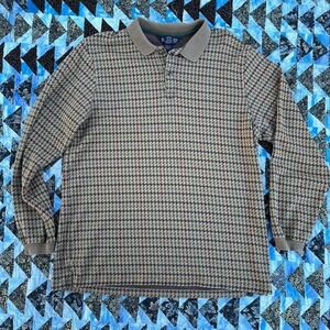Patterned LANDSEND longsleeve polo